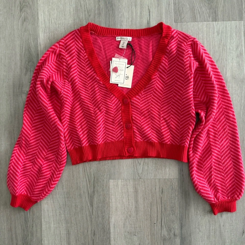 ❤️ Chevron Knit Cardigan and Tank Set